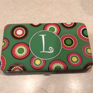 MSC monogrammed L fabric wallet